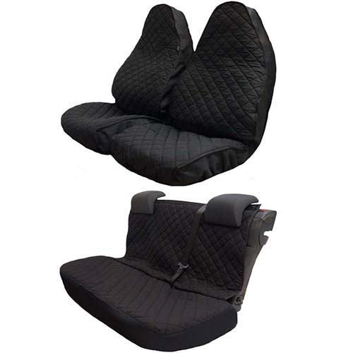 Semi Tailored Black Quilted Seat Covers - Full Set