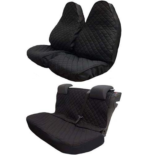 Black Quilted Semi Tailored Full Set Seat Covers