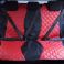 Red Quilted Faux Leather Rear Covers