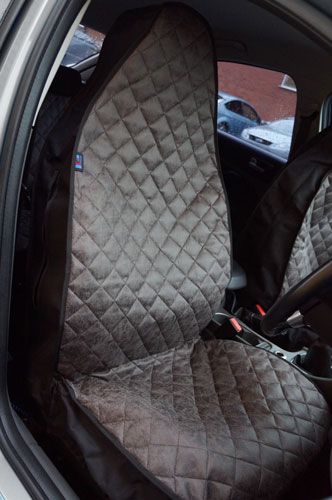 Charcoal Quilted Faux Leather Driver Seat Cover