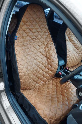 Rust Quilted Faux Leather Driver Seat Cover