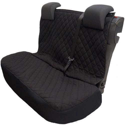 Rear - Semi Tailored Black Quilted Seat Covers - Example
