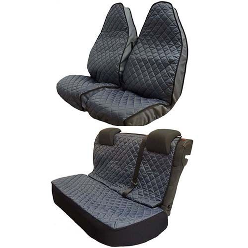 Full Set - Semi Tailored Grey Quilted Seat Covers - Example