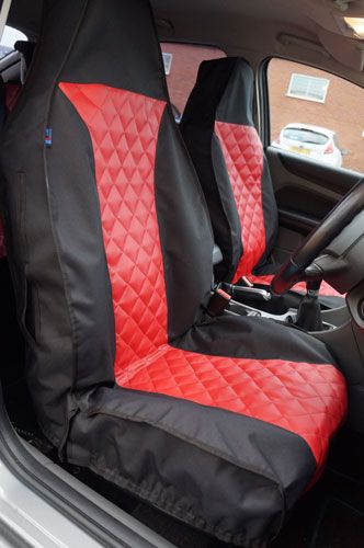 Front Pair Seat Cover - Red and Black