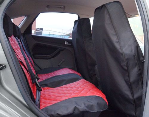 Full Set Seat Covers Red and Black